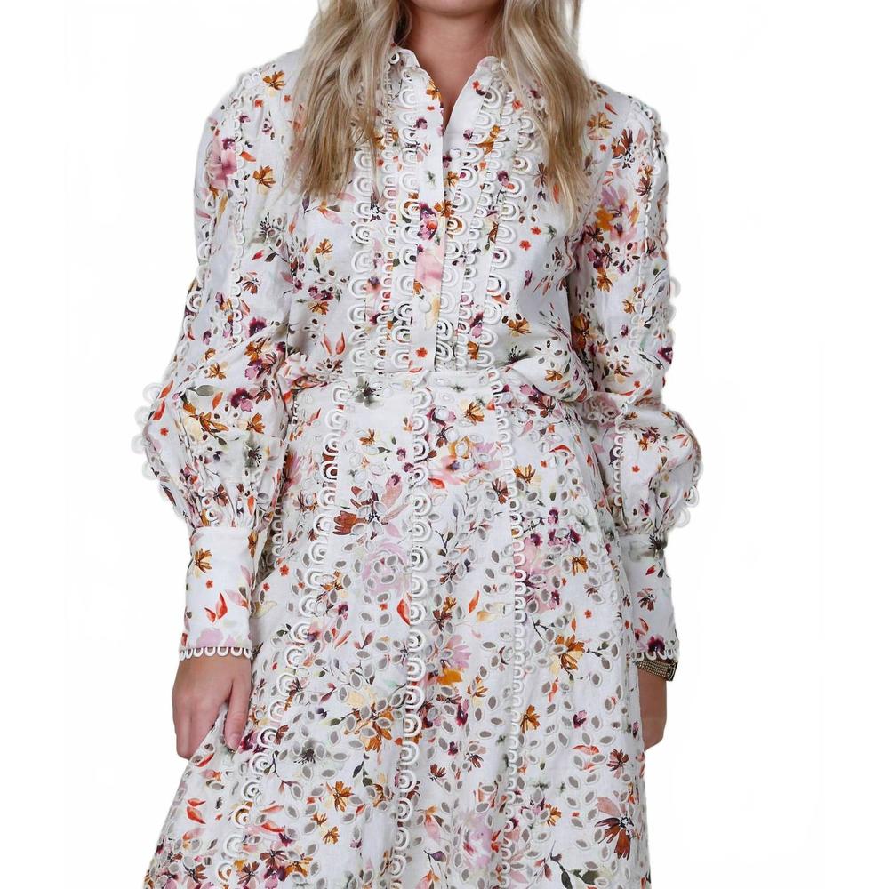 NEW MOS THE LABEL alexia long sleeve blouse in ivory